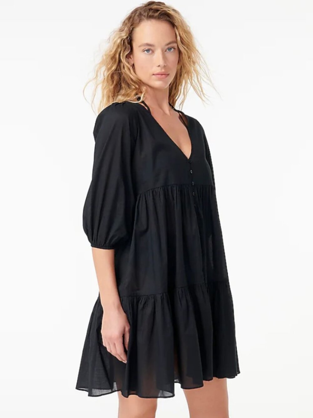 NWT Black J. Crew Beachwear Swim Cotton Dress Cover-Up